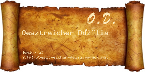 Oesztreicher Délia névjegykártya